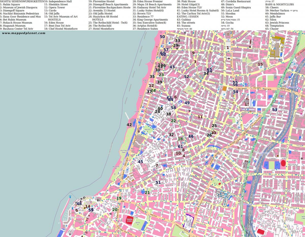 zemljevid rabin kvadratnih Tel Avivu
