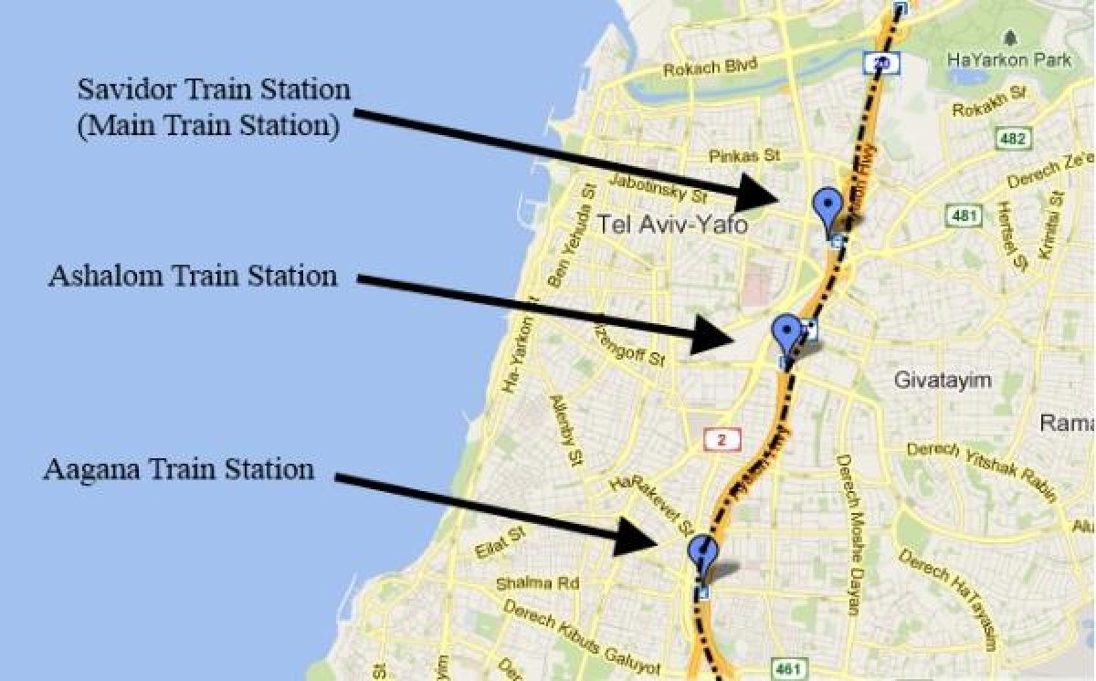 zemljevid sherut zemljevid Tel Avivu