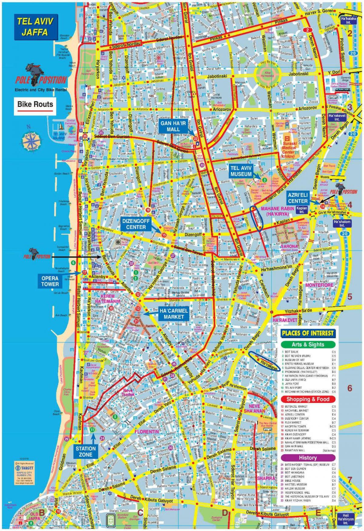 zemljevid Tel Avivu kolo
