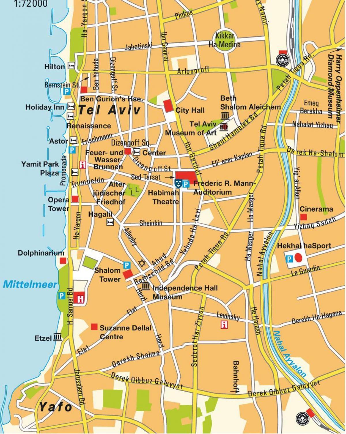 zemljevid Tel Avivu območje