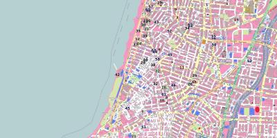 Zemljevid rabin kvadratnih Tel Avivu