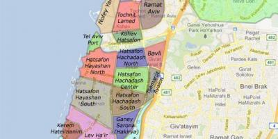 Tel Aviv soseskah zemljevid